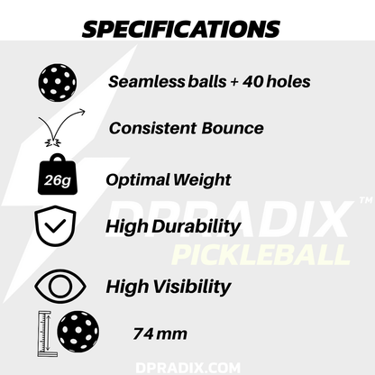 Pack 6 Bolas de Pickleball DPRADIX AERO 40